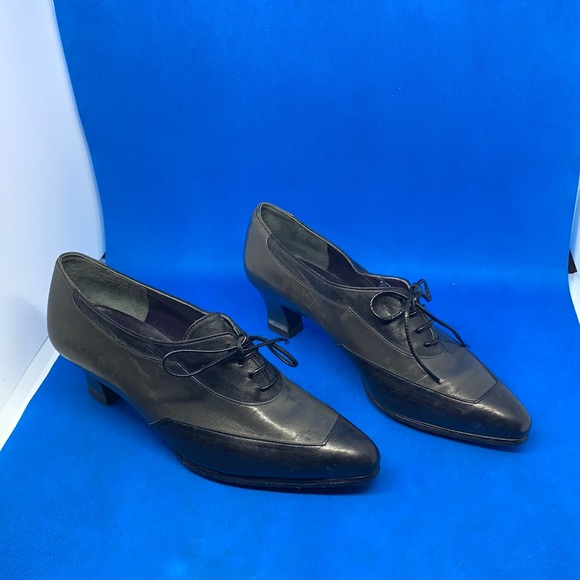 Vintage Gray and black Chaussures Givenchy laced Paris shoes - Picture 1 of 11